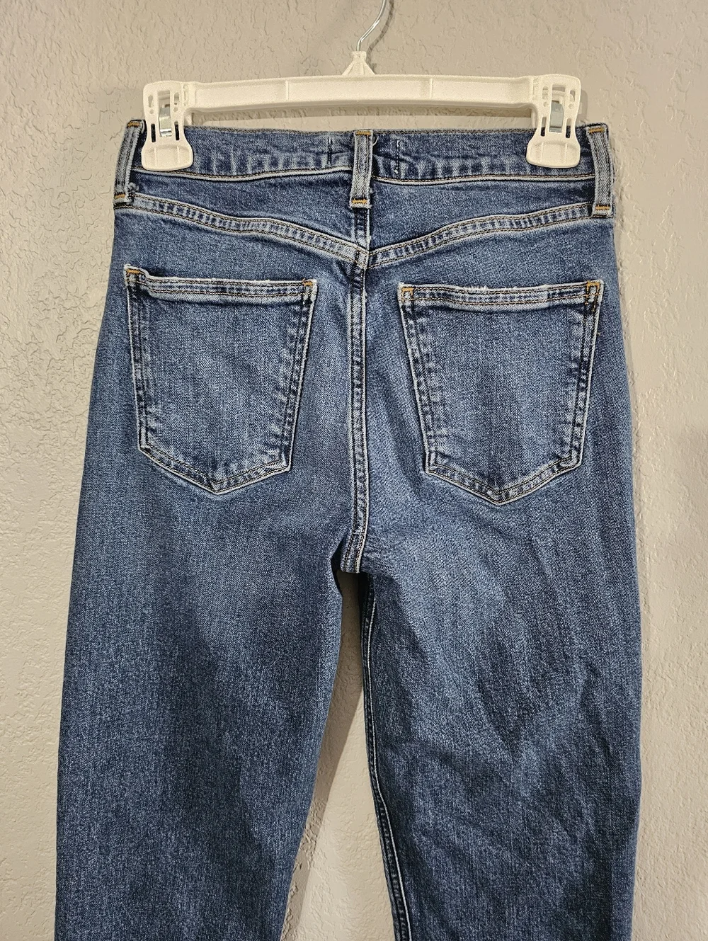 Agolde Blue Kye Mid Rise Straight Crop Ankle Jeans In Mirage Womens 23 - Picture 7 of 11